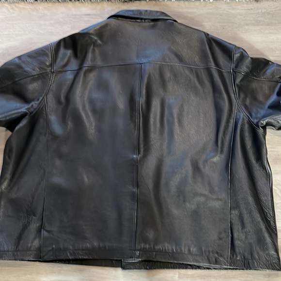 Big & Tall Genuine Leather Men’s Jacket, Black, Size 6X - Picture 9 of 13